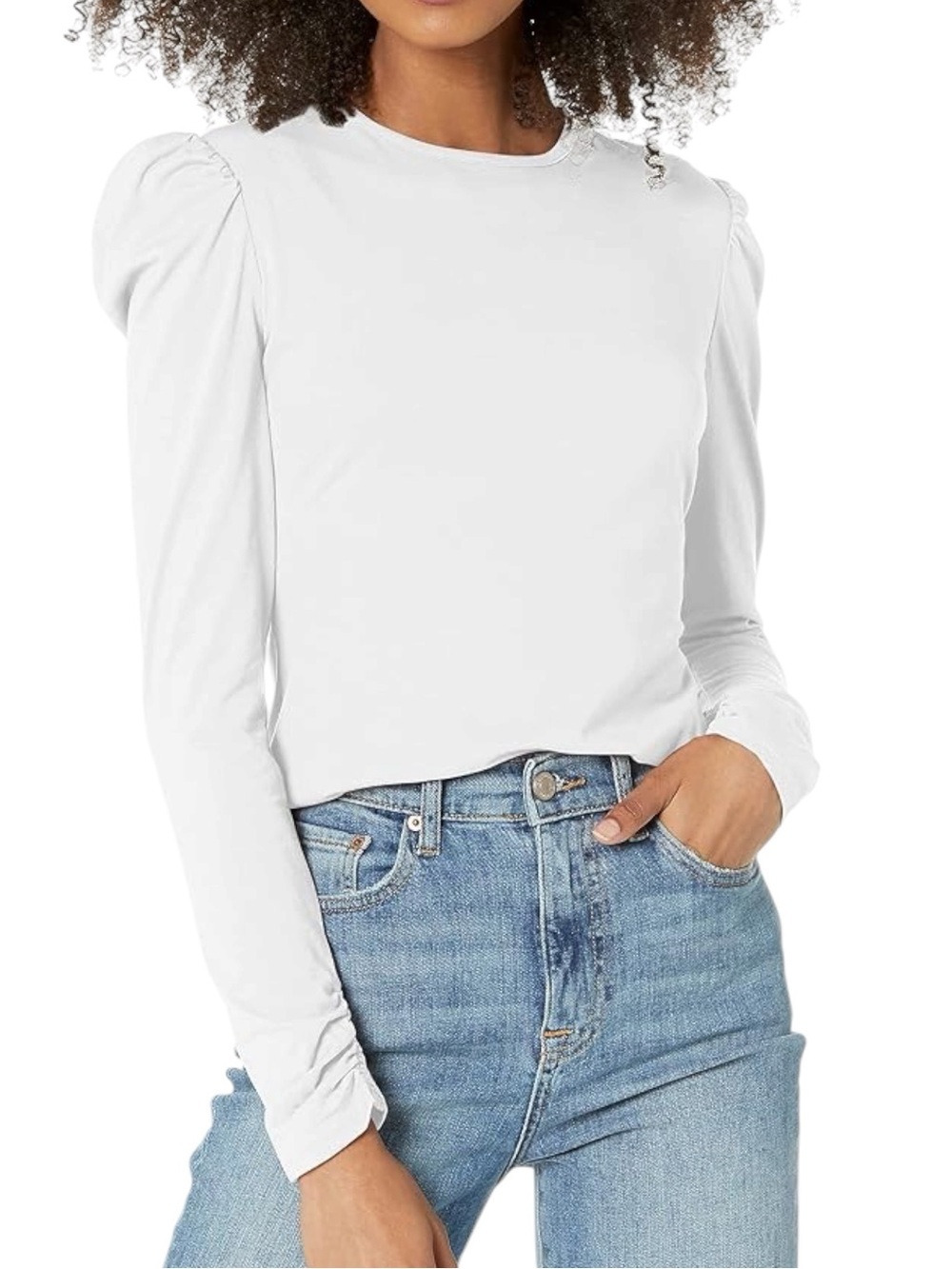 Rebecca Taylor Ruched Long Sleeve Top in White Small
